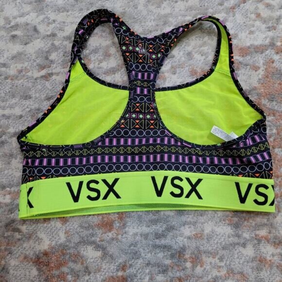 Victoria's Secret The Player Racerback Sports Bra Geometric Pattern - Size Large - Picture 3 of 5